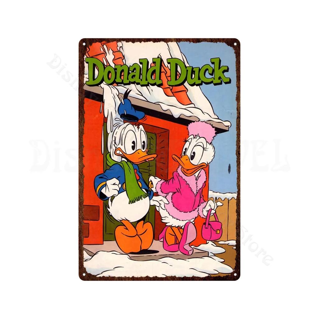 Metal Signs Donald Duck Uncle Scrooge Classic Animation Metal Poster Decorative Tin Painting Vintage Retro Kid Room Decor