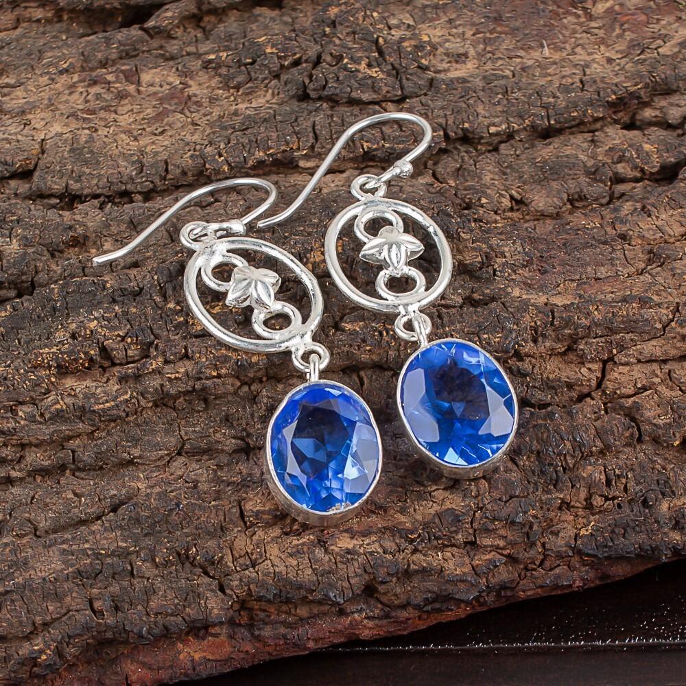

Tanzanite Gemstone 925 Sterling Silver Jewelry Handmade Dangle Earrings 2.00 EE-17-5