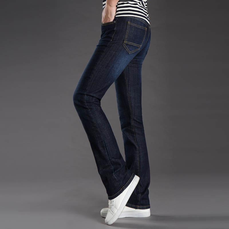 Men's Denim Stretch Flared Pants Korean Style Casual Slim Flared Jeans