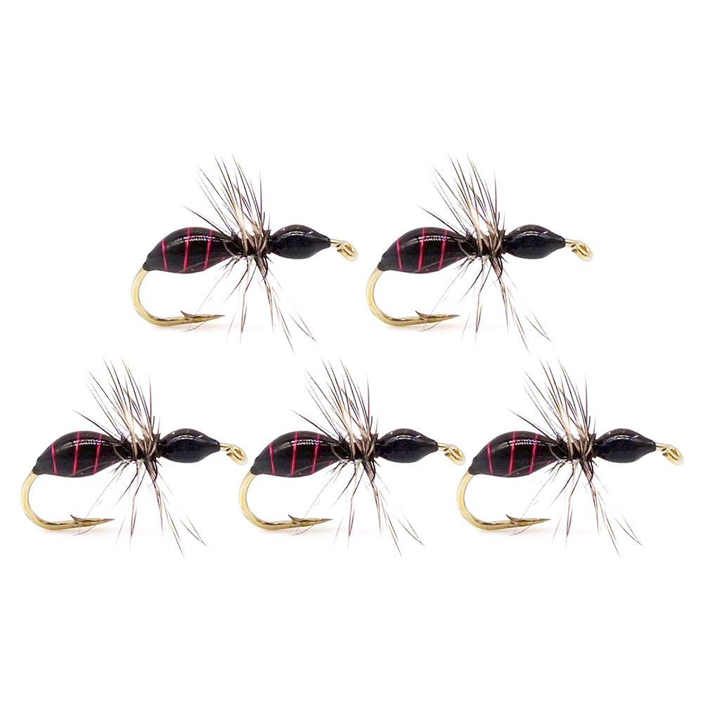 5pcs 12# Artificial Insect Lure Hair Hook Fly Hook Bait Fly Fishing Insects Hook Ant Lures