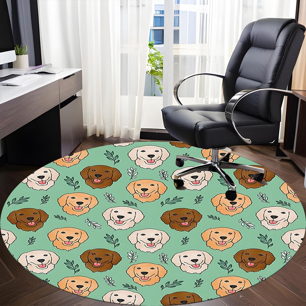 

1pc Golden Retriever Pattern Chair Carpet for Office Non-Slip, Rug for Office, Room, Good Gift for Family or Friends, yy251226171 80cm by 80cm
