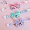 Classic Bow Pet Collar, Cat Dog Collar Macaron Bell Safety Buckle Gradient Floral Bow Adjustable Knot Cat Collars for Kitten and Puppies