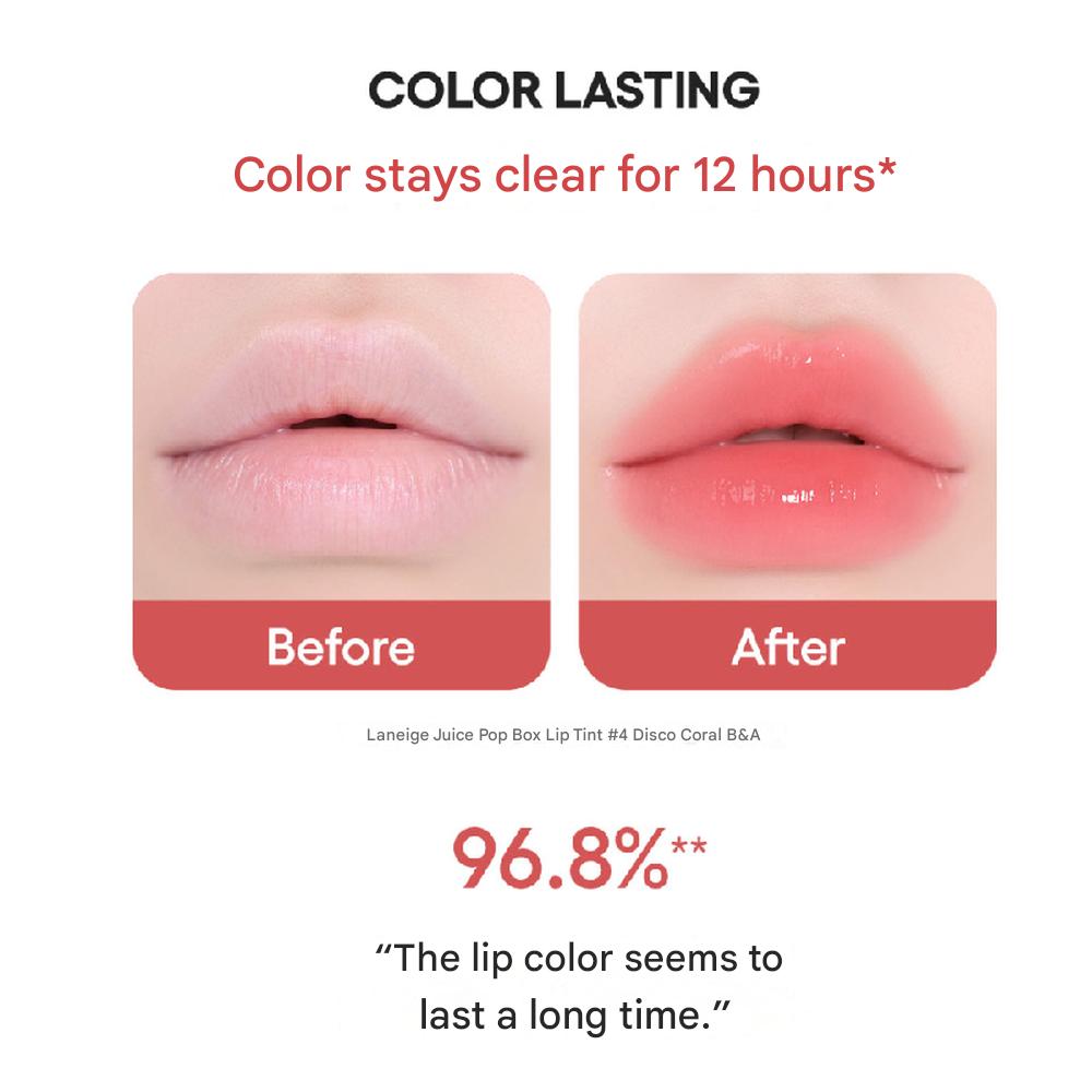 Laneige Juicepop Box Lip Tint 4.5g - 3 Lofi Mauve, Moisturizing Glossy, Korean