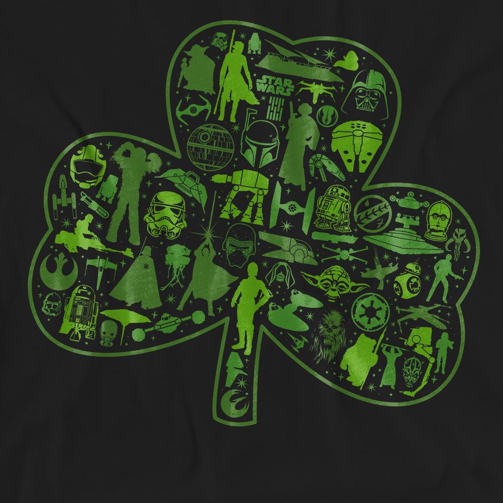 STAR WARS Unisex Adult Clover Icons St Patricks Day T-Shirt