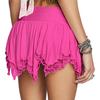 Women Lace Mini Skirt Low Waist Ruffle Asymmetrical Hem Short Skirt Sexy Lace Trim Solid Color Flowy Retro Fairy Aesthetic Skirt