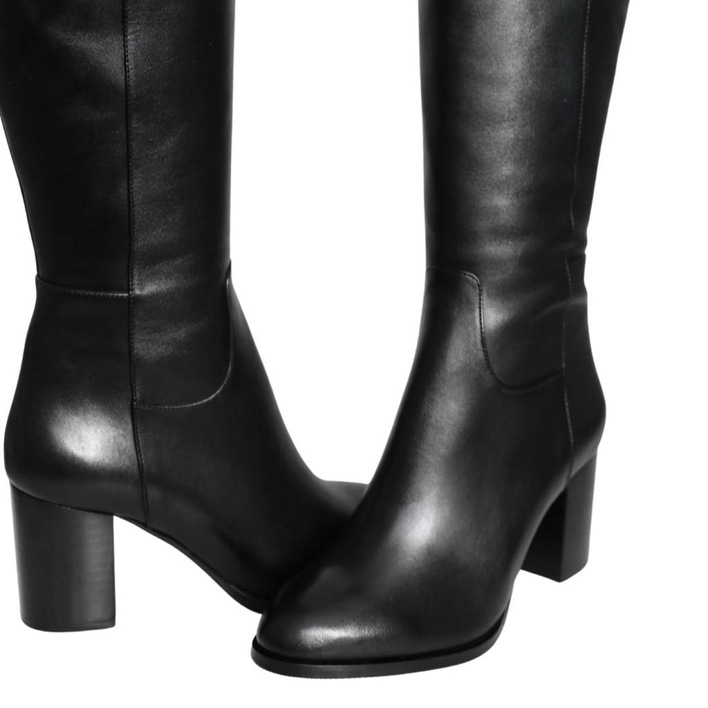 Damskie zimowe długie buty z prawdziwej skóry