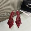 Fashion Baotou Sandals 2025 Spring And Autumn New Pointy Bow Temperament High Heels Socialite Fashion After Empty Shoes Women