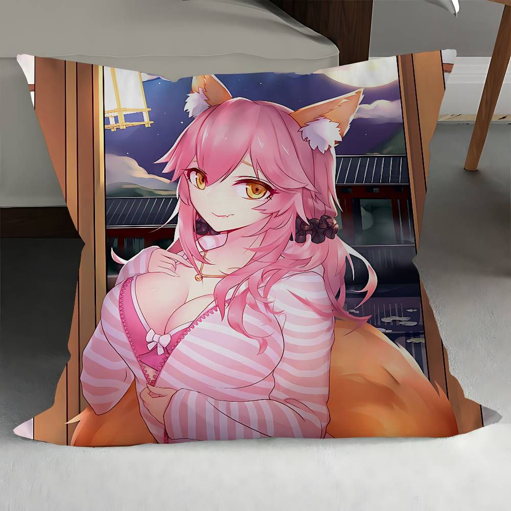 T-Tamamo No Mae Kuddfodral Kuddöverdrag Vardagsrum Soffa Heminredning Anpassad