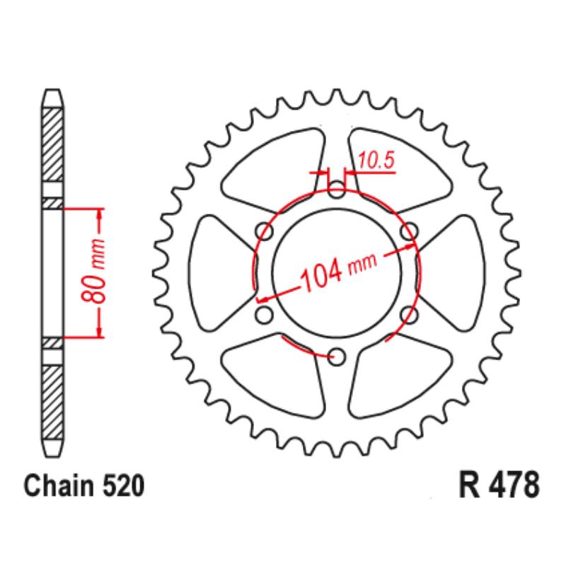 For CF Moto 650MT 650 MT CF650-3F -2024 520 Chain model 48T Motorcycle Rear Sprocket