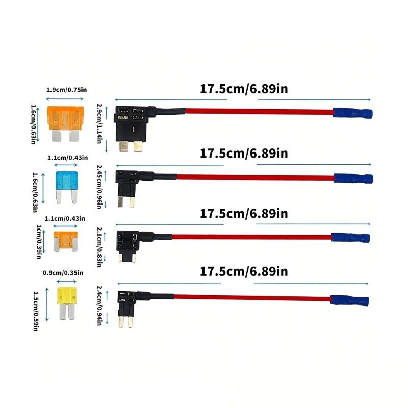 Compact Fuses Tap Connector Set For 12V 24V Systems High Quality Materials Ensure Stable Power Supply In Cars Bikes