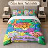 Wildlife Animals Theme Custom Text Or Name 3Pcs Bedding Set 1 Flat Sheet & 2 Pillowcases Personalized Home Bedding