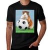 Guinea Pig Sits On Soccer Ball Tshirt Novelty Graphic Tee Shirt