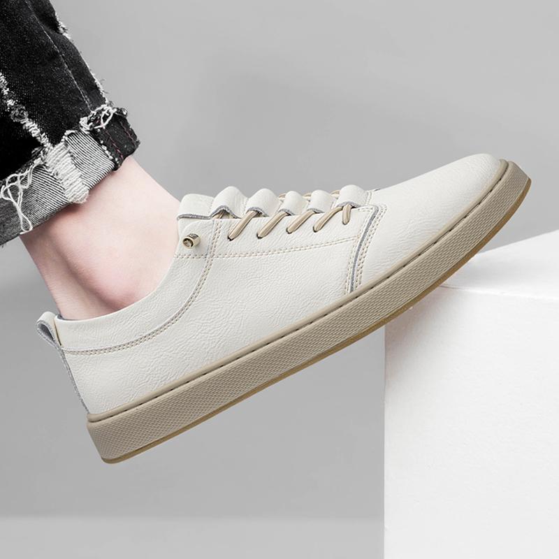 Men Casual Shoes Breathable High Quality Mens Sneakers British Style Men's Lace Up Men's Dress Shoes Genuine Leather Size 37-47