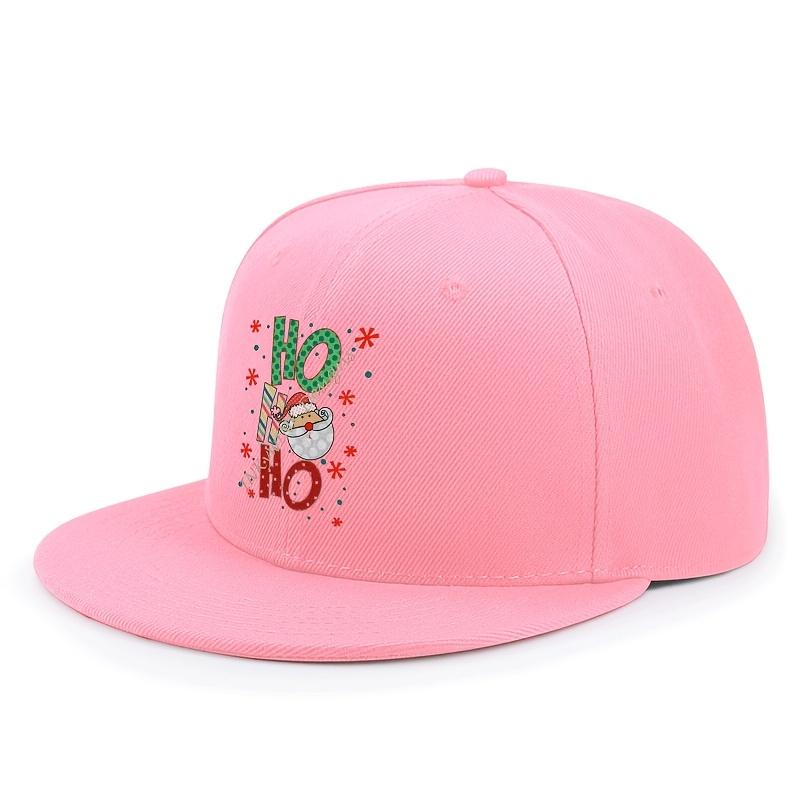 HO HO HO Santa Christmas Print Baseball Cap Unisex Casual Polyester Adjustable Streetwear Hat One Size