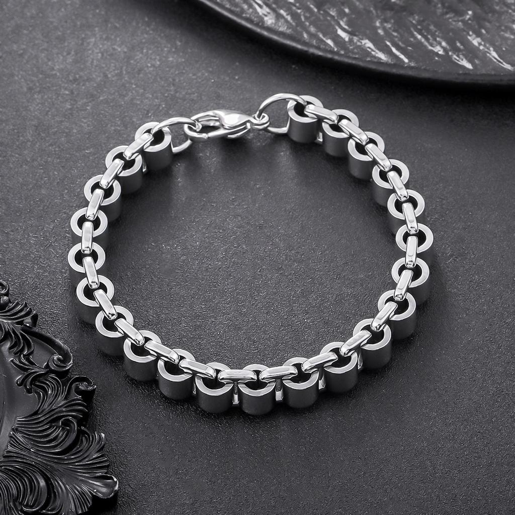1Pcs Men's stainless steel twisted bracelet, hip-hop punk stainless steel  accessory