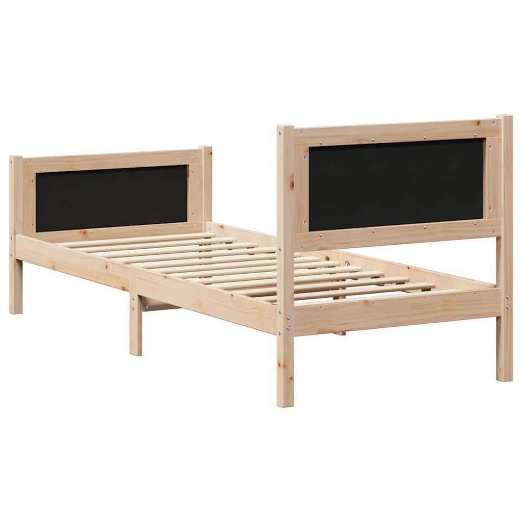 Bed Frame with Headboard Light Grey 75 x 190 cm Fabric