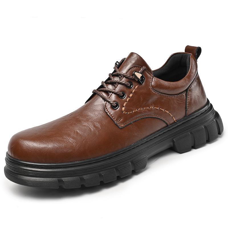 

Fashion Men s Dress Shoes Classic Soft Leather Wear-resistant Thick-soled Lace-up Comfy Casual Business Leather Mens Shoes Size 38-45 45 коричневый