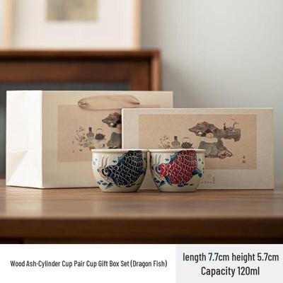 Shangqi Ceramic Teacup - Gathering Fortune Dragon Fish Gift Set