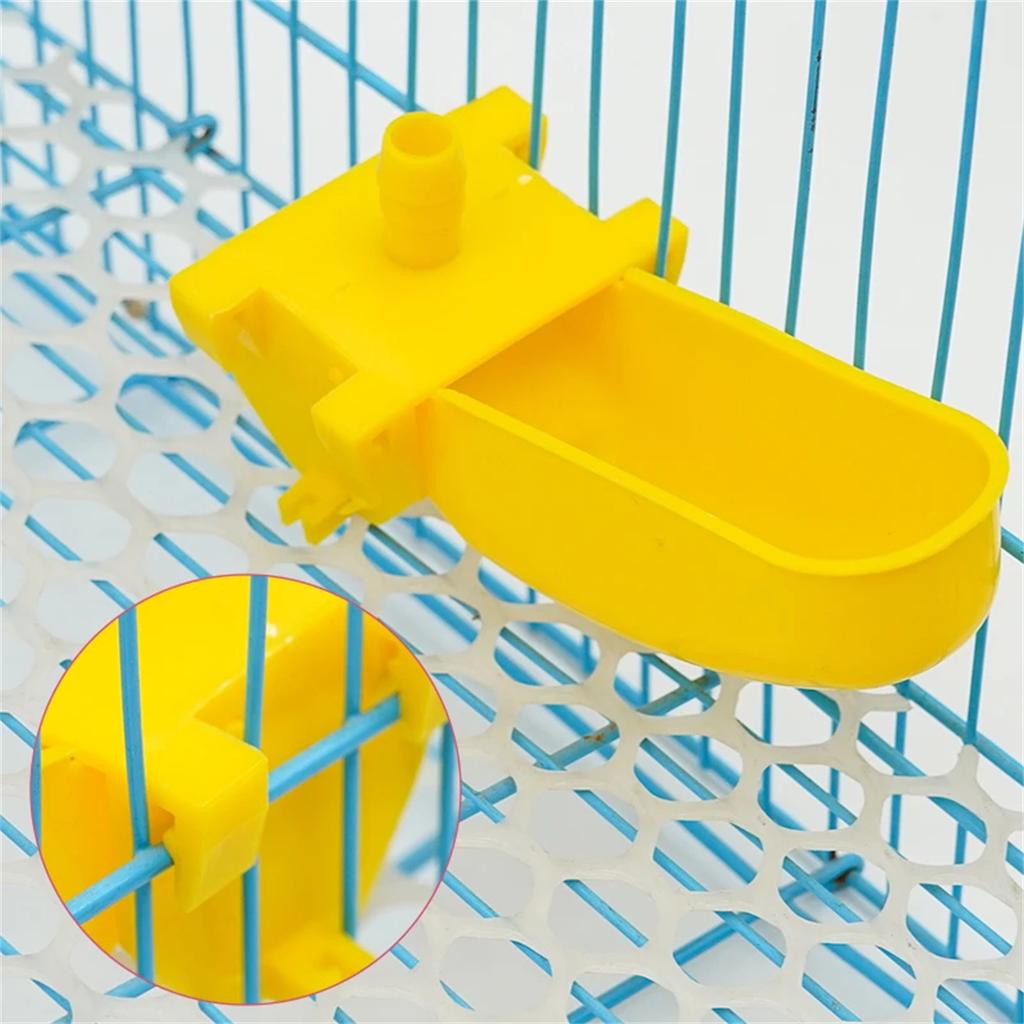 9.5mm Interface Birds Double-sided Hanging Cup Automatic Drinking Bowl and Tee Connector Quails Pigeons Chicks Waterer Cups 5Pcs