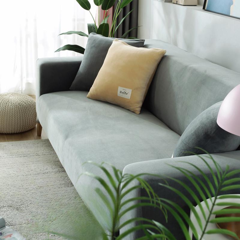 Elastic Sofa Cover All-inclusive Universal Cover Winter Thickened Plush Chaise Sofa Cover Cloth Pad Universal for All Seasons Nordic