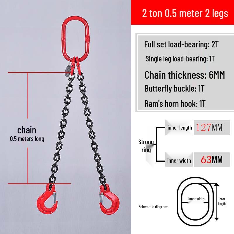 Multi-Hook Manganese Steel Chain Sling for Cranes & Forklifts