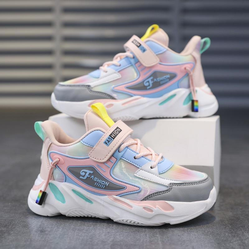 Spring and Autumn new mesh breathable children's sports shoes, light and non-slip boys' casual running shoes, Korean version of fashion shoes