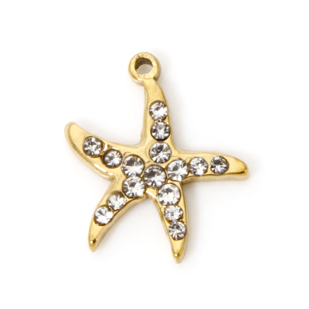 2 PCs 304 Stainless Steel Ocean Jewelry Charms For DIY Jewerly Making Gold Color Tortoise Animal Star Fish Crab Necklace Finding