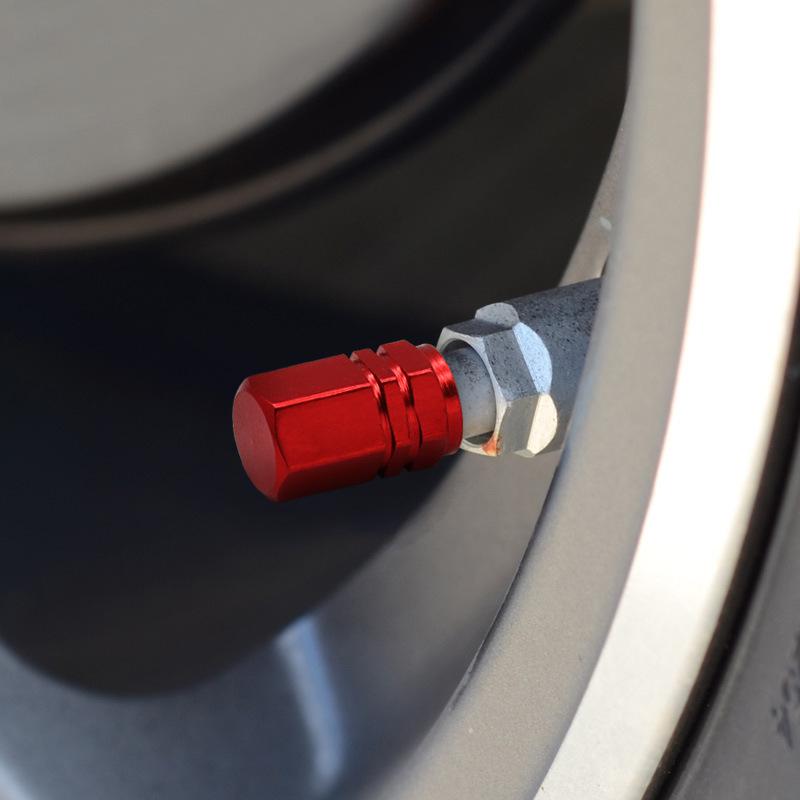 Hexagonal Dustproof, Waterproof, Leak-Proof Colored Car Valve Cap - Aluminum Alloy, Personalized Decoration.