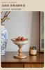BRCeramic Bowl Floral High-sided Plate Wooden Fruit Plate Dessert Bowl Afternoon Tea Accessories Decorative Tray Kitchen OrganizerEY