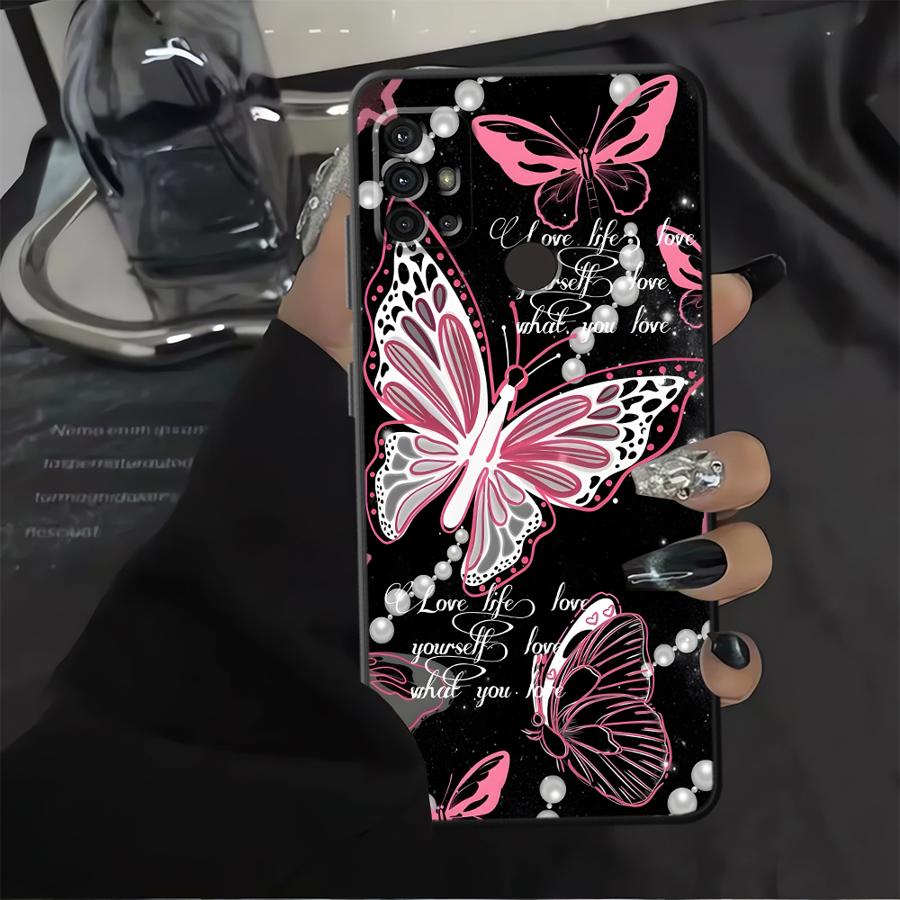Phone Cover Case for Motorola Moto G53 G30 G60s G71 Edge 20 Pro 30 Lite G22 Edge40 G50 G32 G51 G73 G52 Simple Butterfly