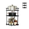 DOYADA Frying Pan Rack, Seasoning Storage Rack, 3-Tier Kitchen Corner Rack, Tower Pot Holder, Pot Rack Organizer, Steel Rack, Storage Cabinet/Pantry,