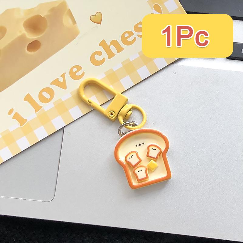 1Pcs/4Pcs Keychain Decoration Woman Keychain Gift Resin Keychain Purse Cute Breakfast Keychain Hang On Backpack