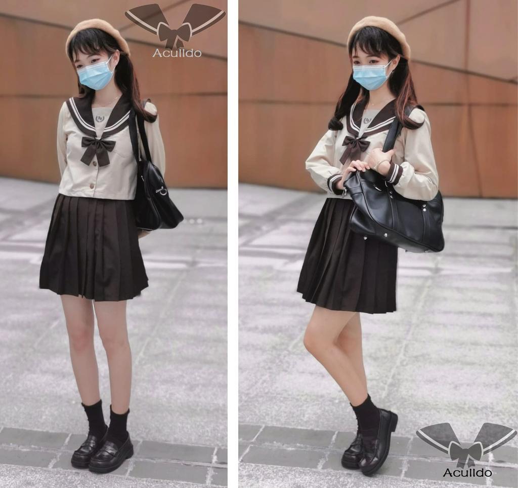 Aculldo Sailor Long School High School High School Two School Cultural Authentic Uniform Uniform, Sleeves, Girls' Uniform, Uniform, Girl, Student,