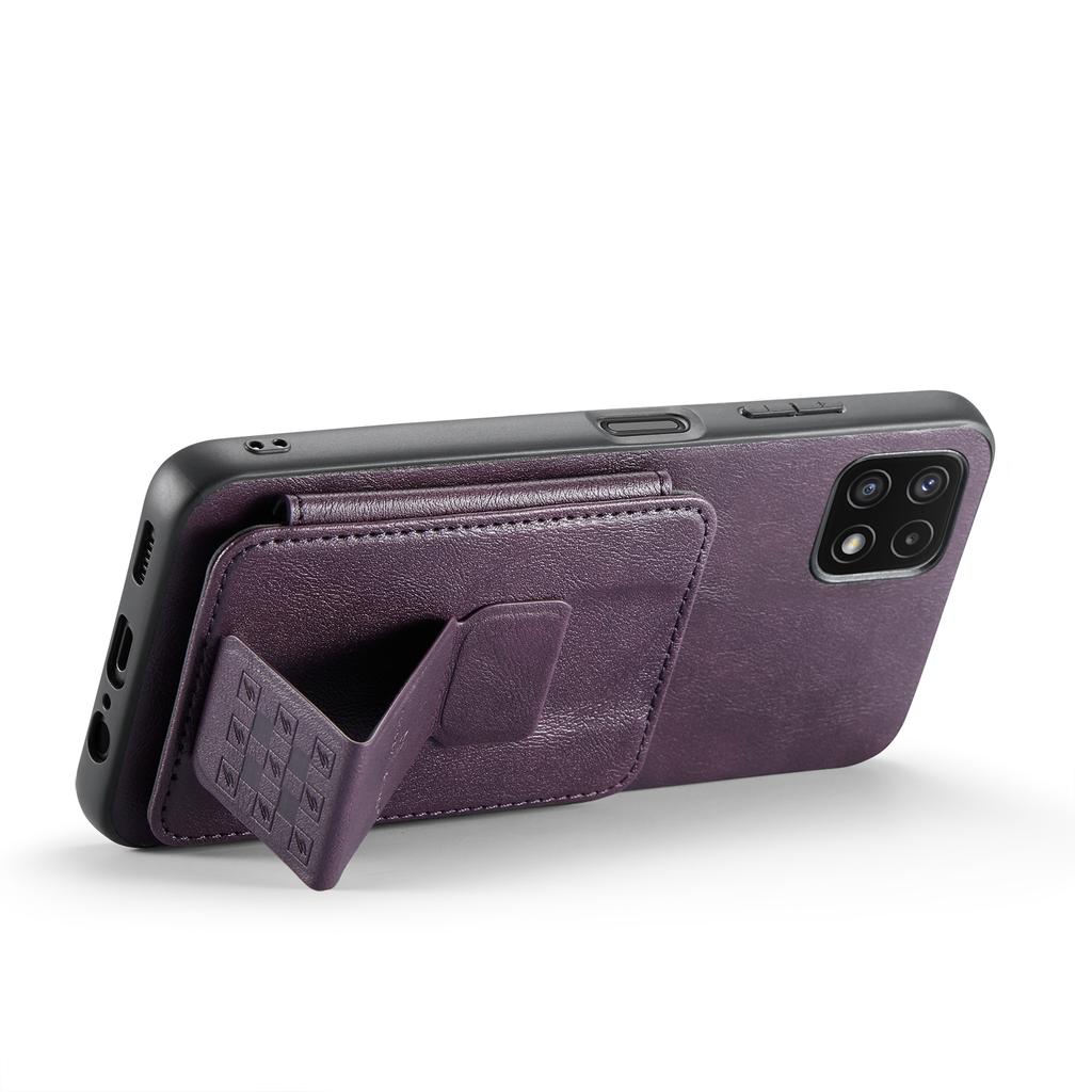 For Samsung Galaxy A22 5G (EU Version) Case RFID Blocking Card Slots Leather+TPU Phone Cover