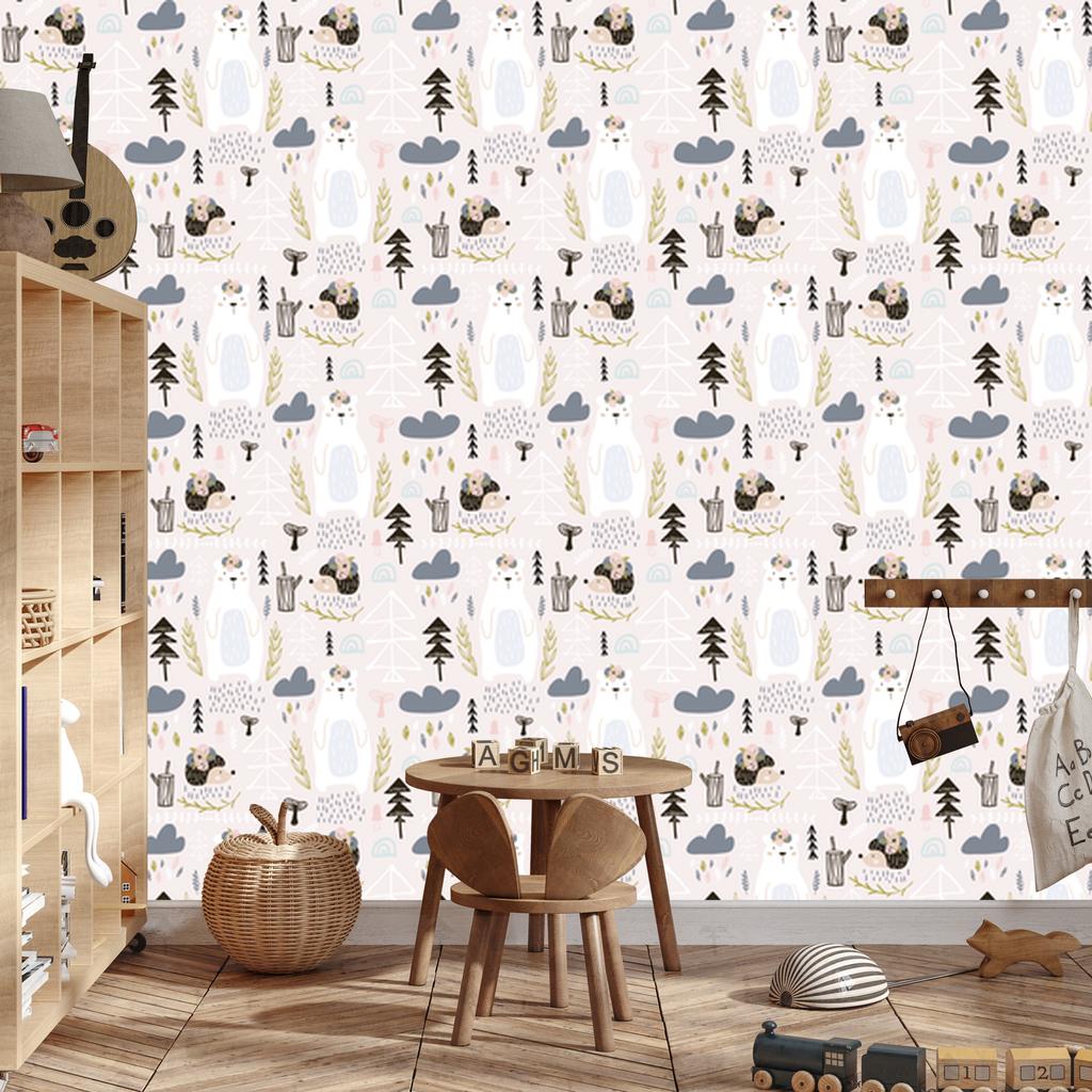 Forest Animals Wallpaper for Living Room and Bedroom 50x1000