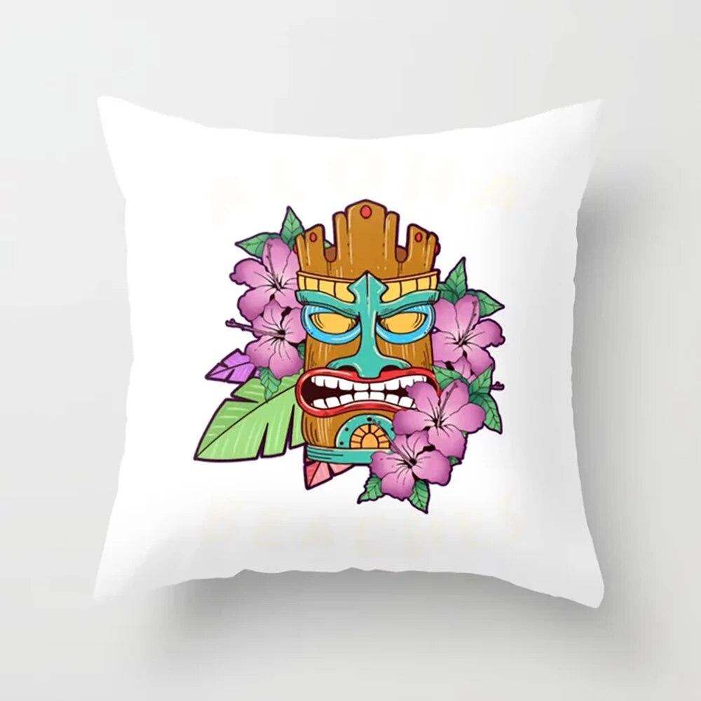 Heimdekoration Kissenbezug Schlafzimmer Wohnzimmer Ölgemälde Blumenmuster Gedruckt