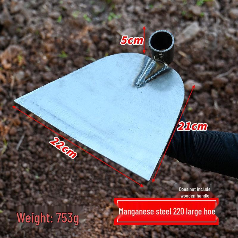 Traditional Thickened Manganese Steel Hoe for Weeding, Planting, and Soil Loosening