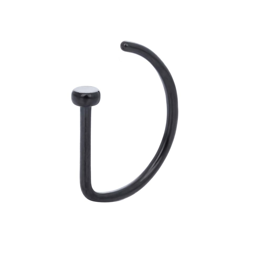 10pcs G23 Titanium Piercing Nose Ring D-shaped Medical 18G 20G Tragus Helix Stud Hoop Septum Earring Body Jewelry
