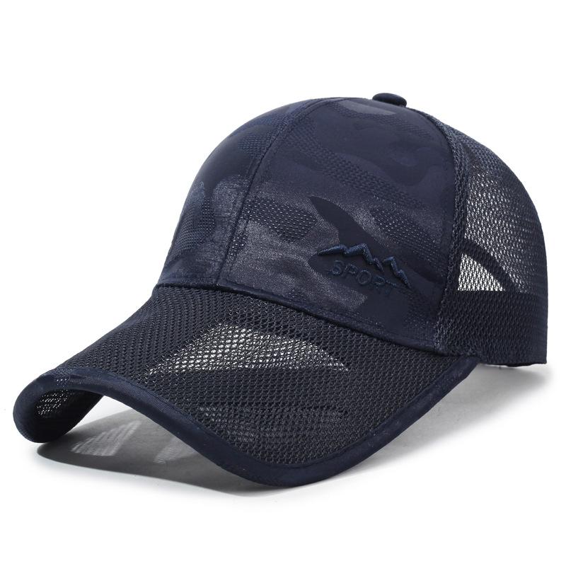 

Весняна маскувальна сітка-кепка Чоловіча бейсболка Вуличний дихаючий сонцезахисний капелюх Сонцезахисна кепка темно-синього кольору