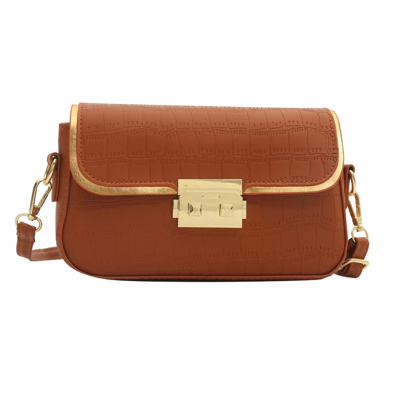 Women'S Bag Fashion Stone Pattern Small Square Bag Niche Versatile Shoulder Bag Simple Texture Messenger Bag