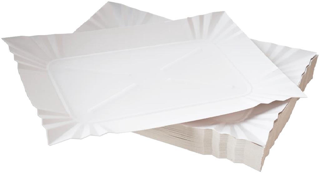 White Paper Tray 14X25Cm 100 Pcs