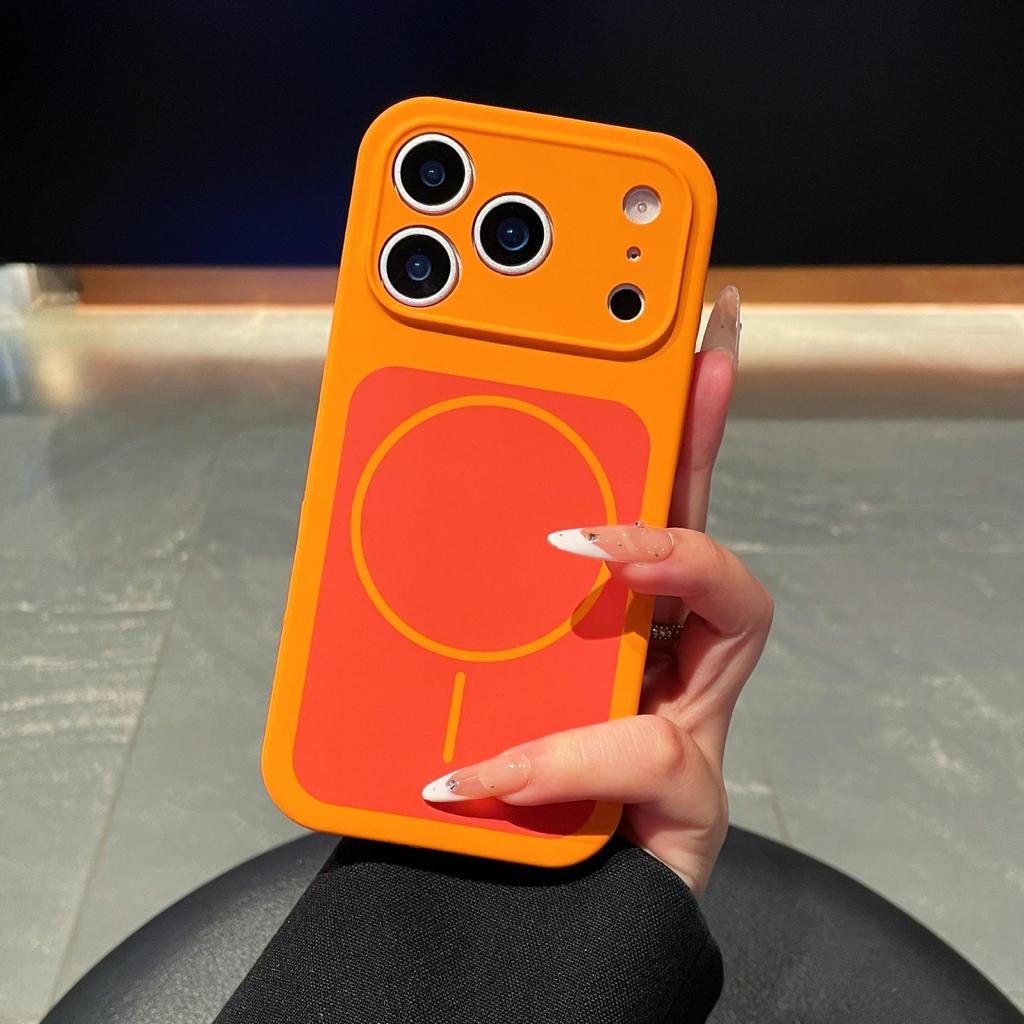 iPhone 17 Two-Color Liquid Silicone Case with Magnetic Ring for Apple 16Promax and 14 Protective Models