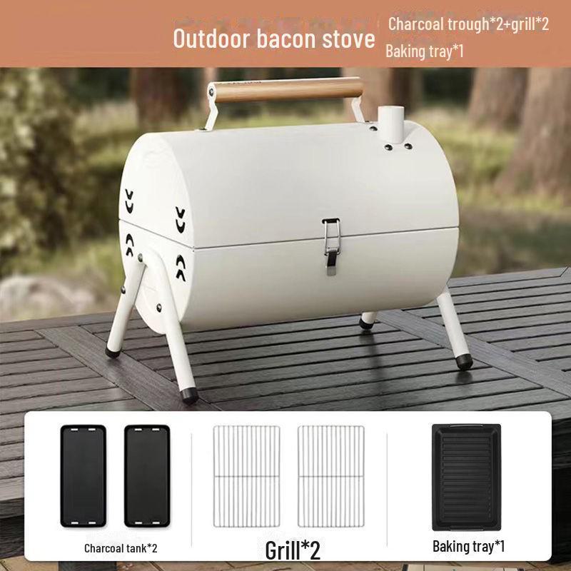 

«Переносная двухсторонняя стойка для угольного барбекю Zibo для кемпинга на открытом воздухе»