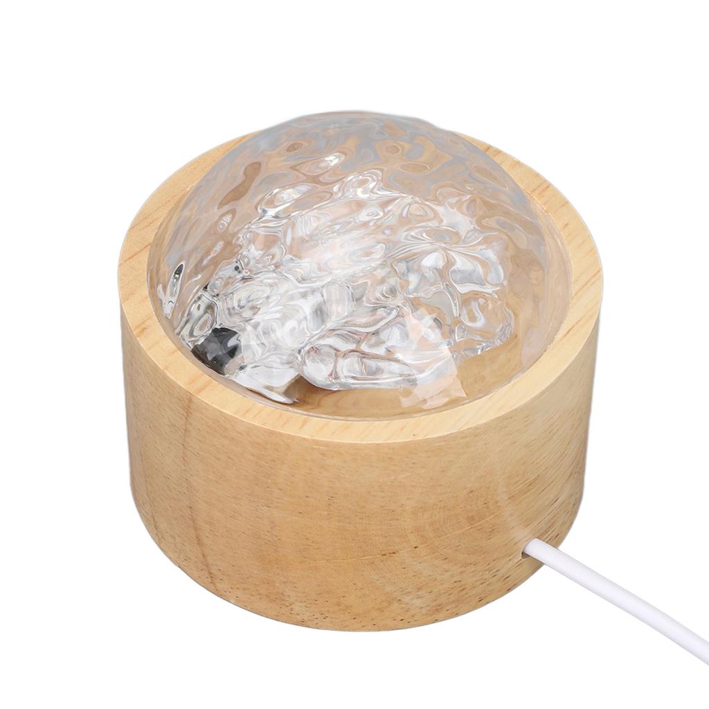 Water Wave Lamp Remote Control Dynamic Rotating RGB 16 Color Adjustable Brightness Original Wood