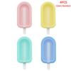 4 Pcs Silicone Popsicle Mold Set with Sticks Reusable Non-Toxic Easy Release DIY Homemade Ice  Molds for Summer Family Use