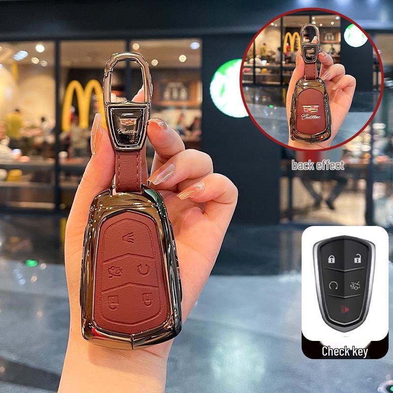 2025 Cadillac XT5 Key Case: Metal Leather Shell for CT5/CT4/CT6/XT4/GT4 Models