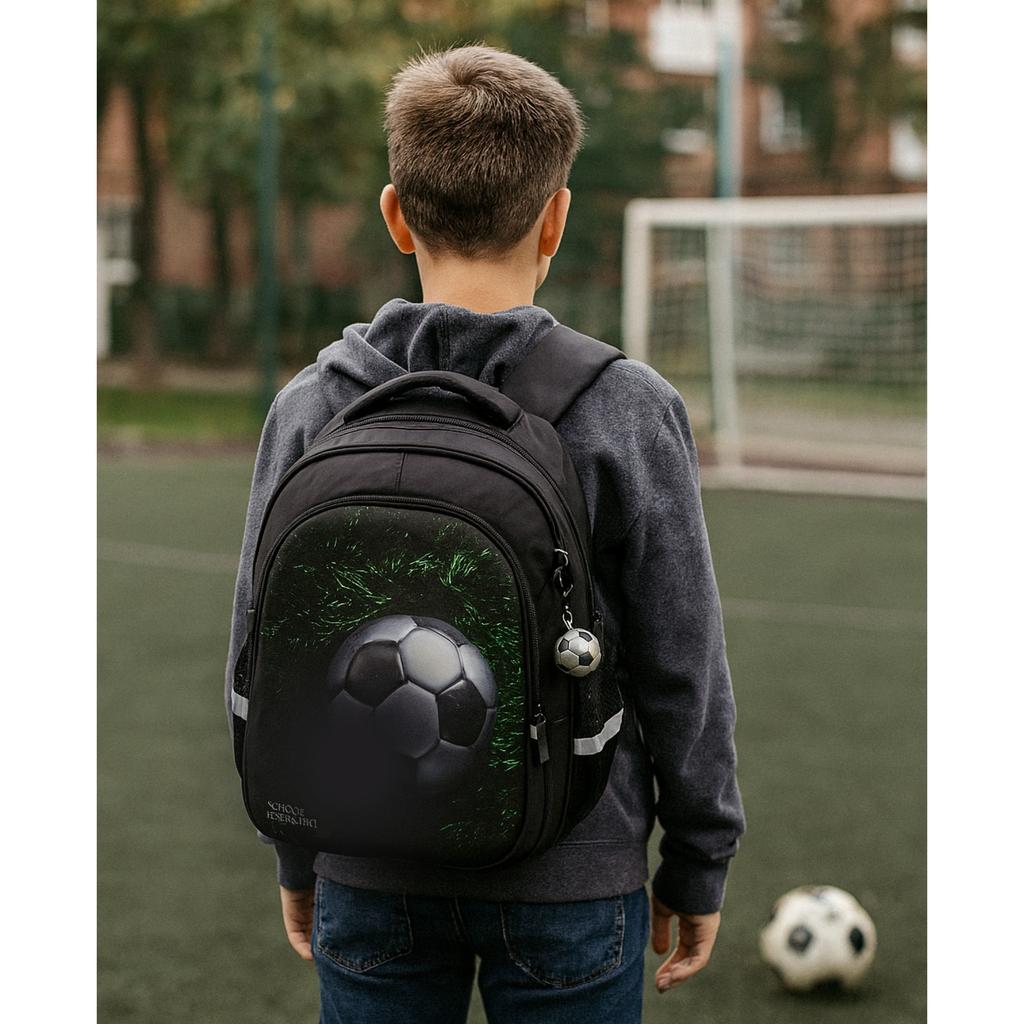 Homedesign School Backpack with Reinforced Handle, Adjustable Straps, Reflective Elements, Waterproof Material, 38x30x18 cm, Multicolor