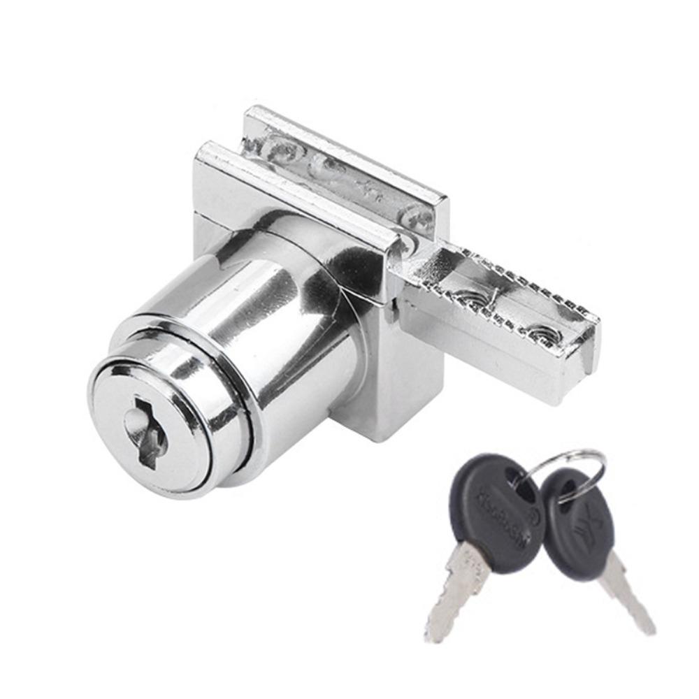 Glass Door Lock Zinc Alloy Display Case Lock No Punching Combination Lock Slide Door Lock Glass Cabinet Furniture Hardware