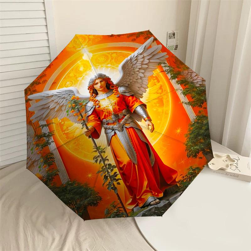 

1PC Angel GuardianAutomatic Open/Close Umbrella with Windproof, 8-Rib Sturdy Canopy, Durable Ribs, Fashionable Design1299A