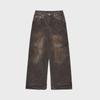 Wasteland Distressed Jeans für Herren im Streetstyle – trendige, plissierte, lockere Hose mit weitem Bein.